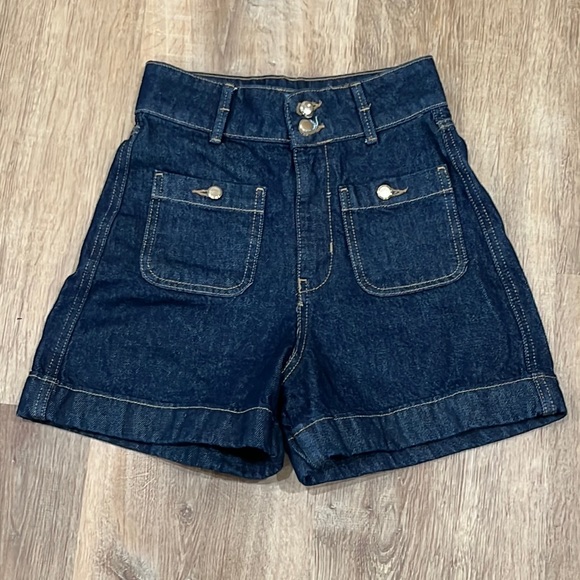 Zara | Denim High Rise Shorts - Picture 1 of 4